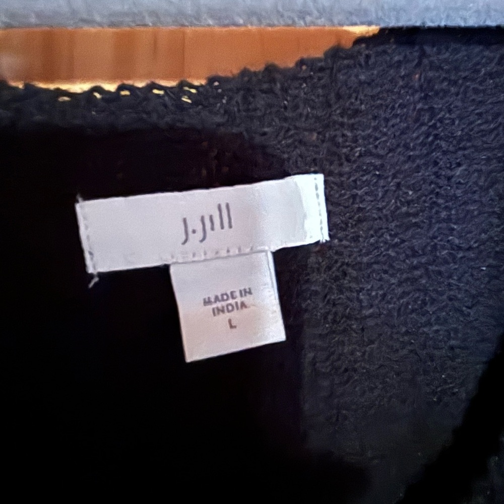 J Jill black crocheted vest - Picture 2 of 4